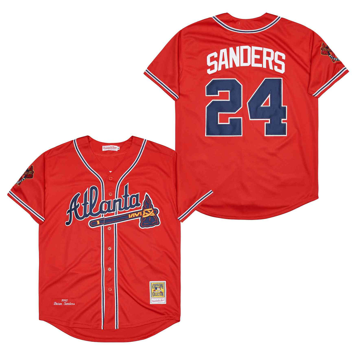 Deion Sanders Atlanta Braves 1992 Mitchell & Ness red – Classic Authentics