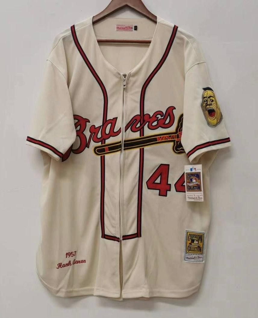 Uniform 1957 Milwaukee Braves Jersey Mitchell And Ness Hank Aaron