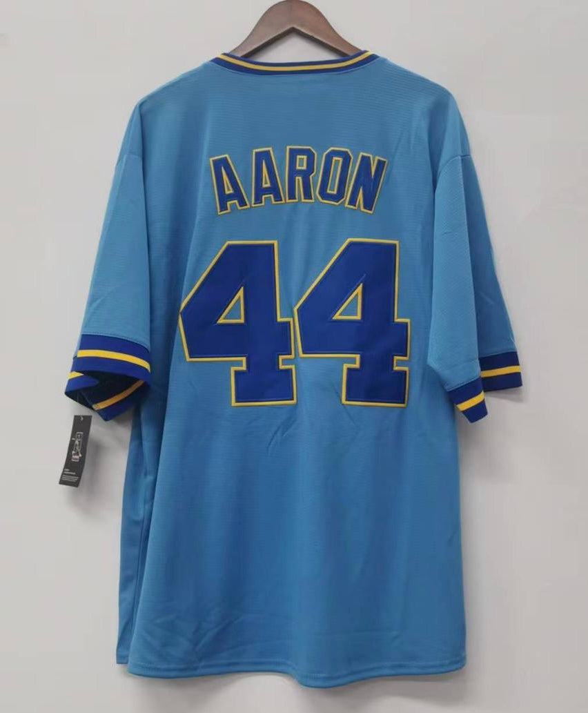 Hank Aaron Milwaukee Brewers Jersey Mitchell Ness Classic Authentics