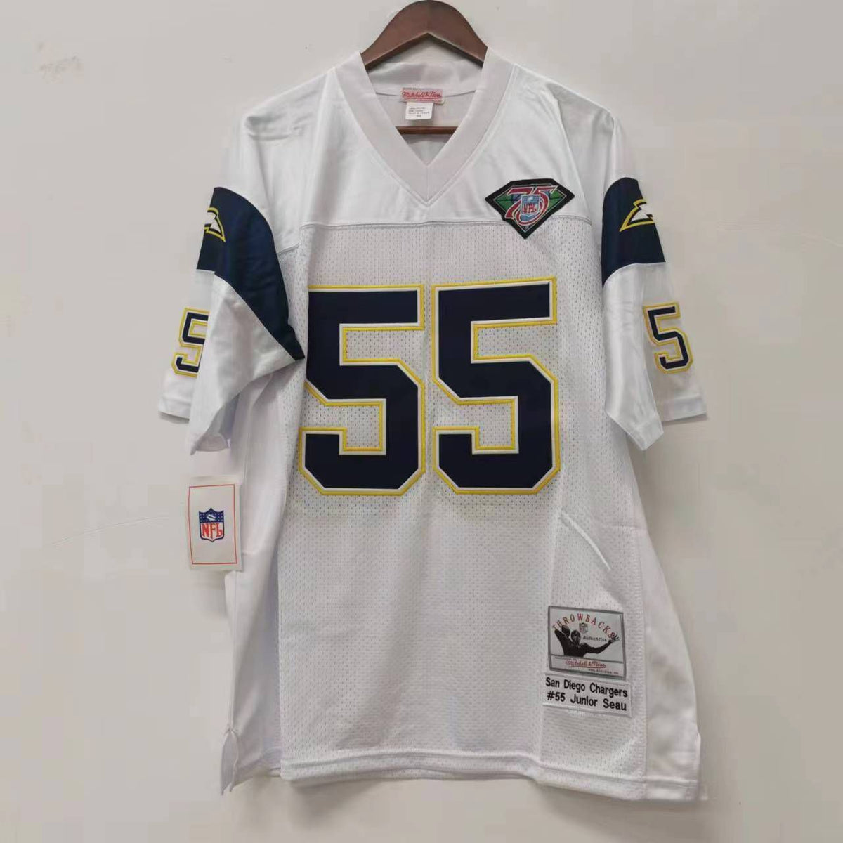 Junior Seau 1994 San Diego Chargers Jersey white Mitchell & Ness