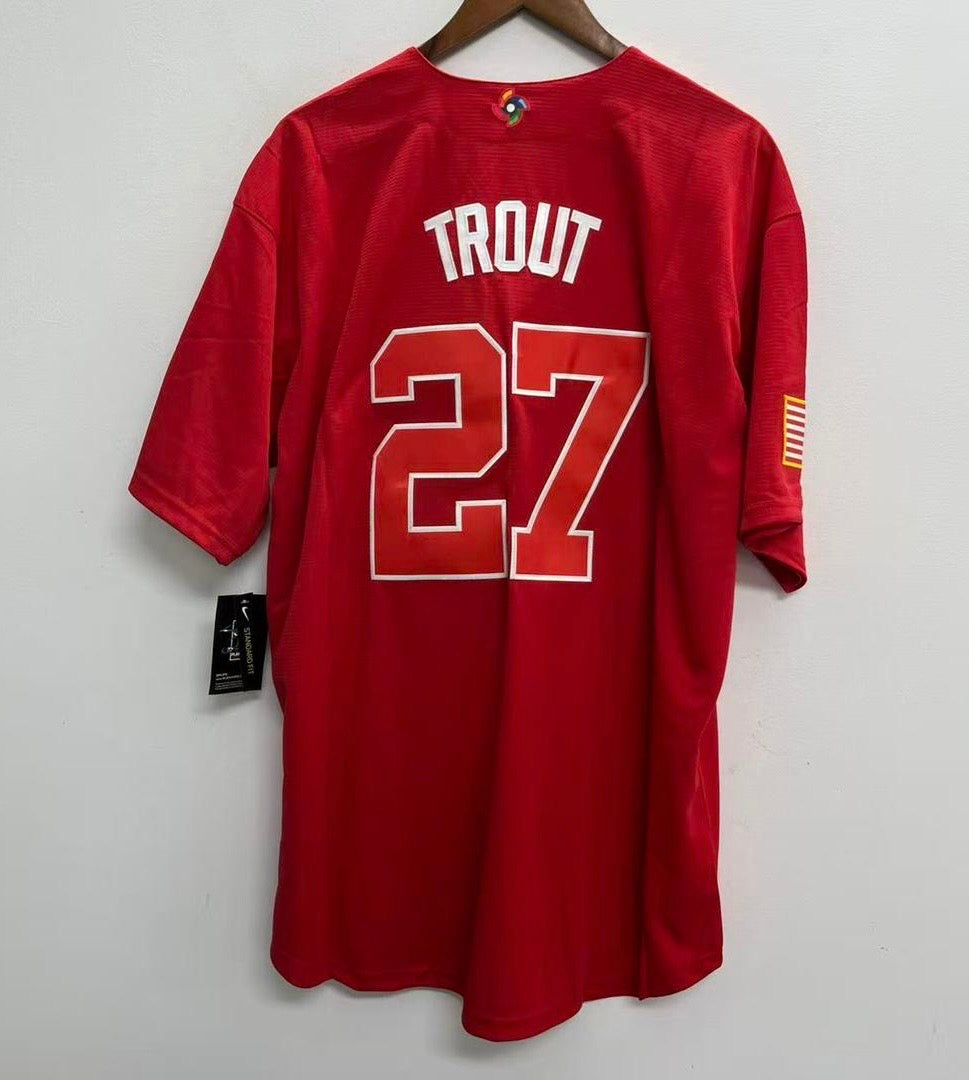 Mike Trout Team USA Baseball jersey Nike Red – Classic Authentics