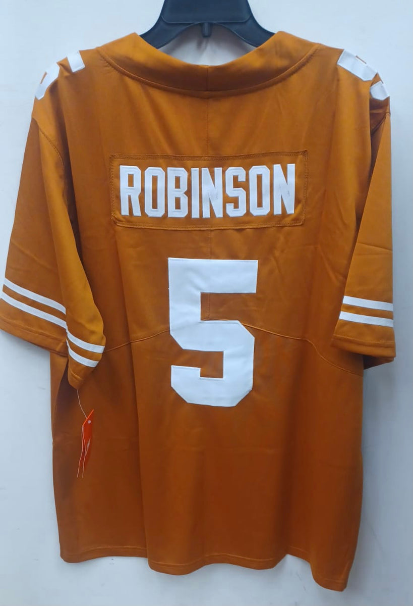 Texas Longhorns Jersey #5 Bijan Robinson Football Jerseys White XII Patch