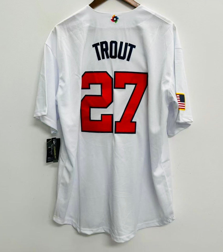 Mike Trout Team USA Baseball jersey Nike white – Classic Authentics