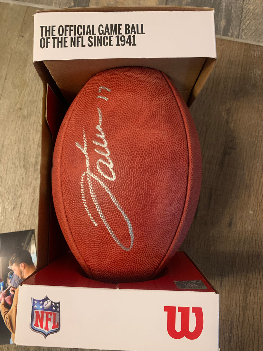Josh Allen Buffalo Bills Autographed NFL Official Game Football with p ...