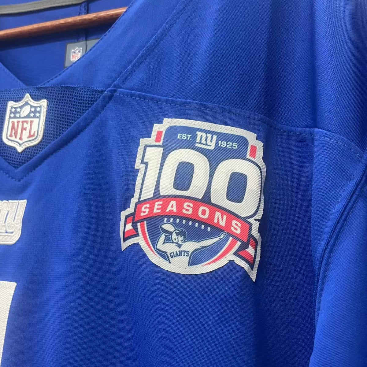 Malik Nabers New York Giants official NFL Nike Jersey blue With