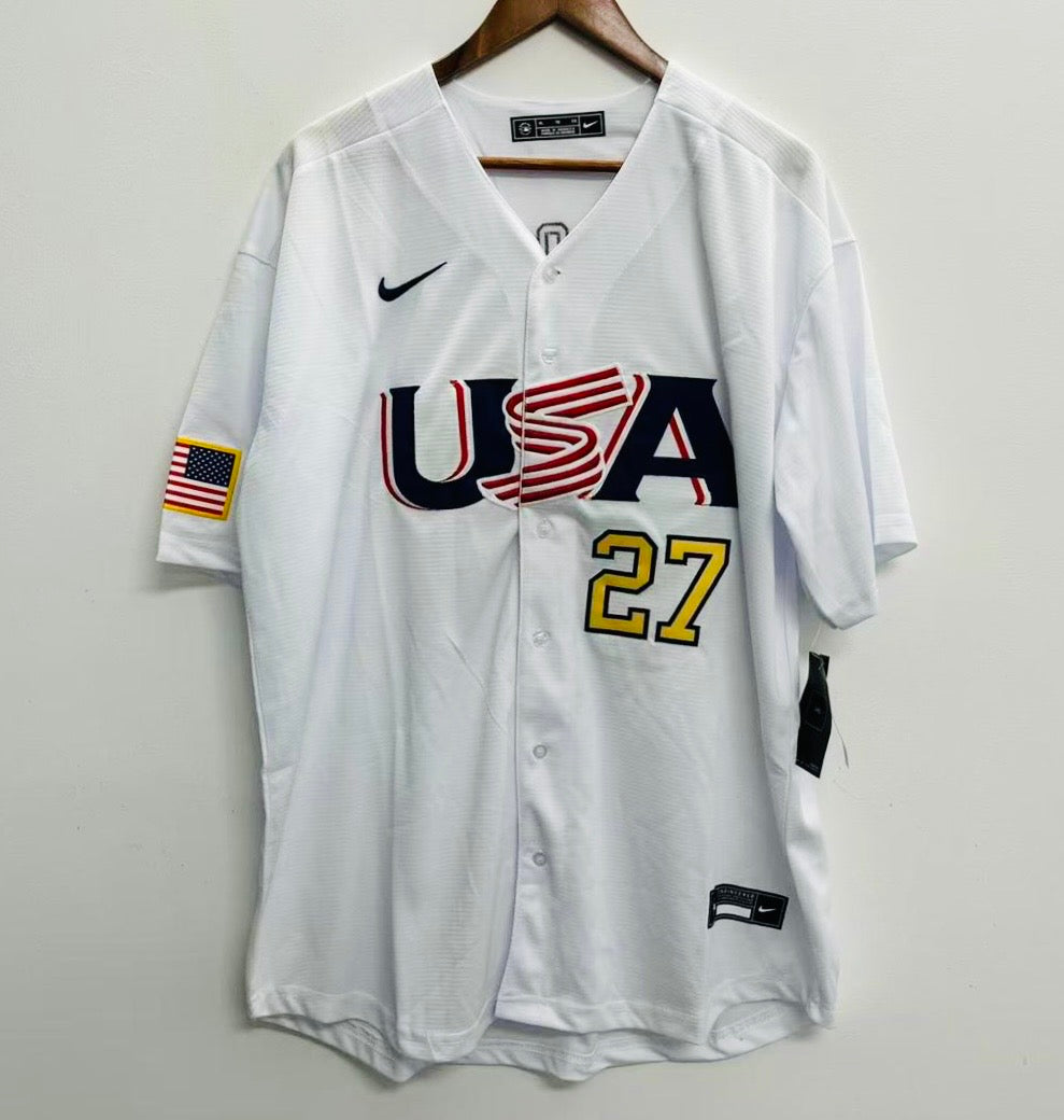 Mike Trout Team USA Baseball jersey Nike white – Classic Authentics