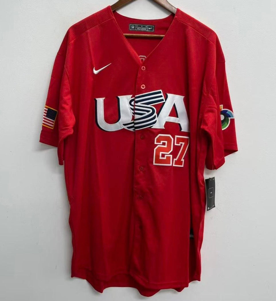 Mike Trout Team USA Baseball jersey Nike Red – Classic Authentics
