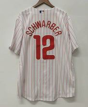 Kyle Schwarber Philadelphia Phillies Official MLB Nike Jersey white pinstripes
