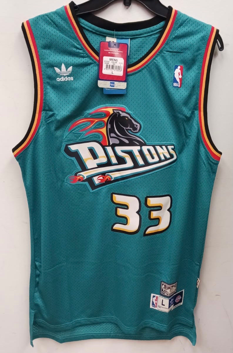Teal Grant Hill Pistons Throwback Jersey Grant Hill Pistons Jersey