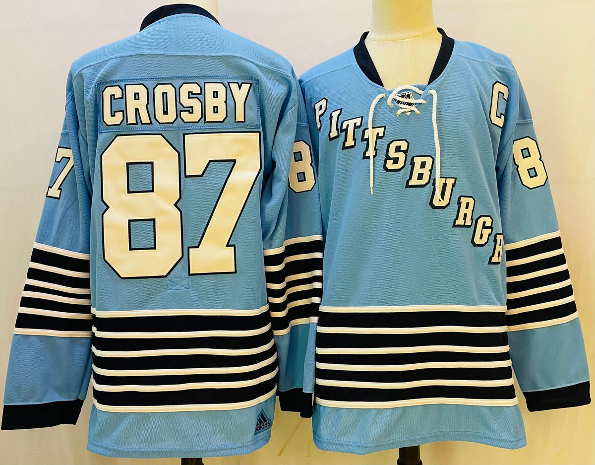 Pittsburgh Penguins Authentic Style Light Blue Jersey #87 Sidney