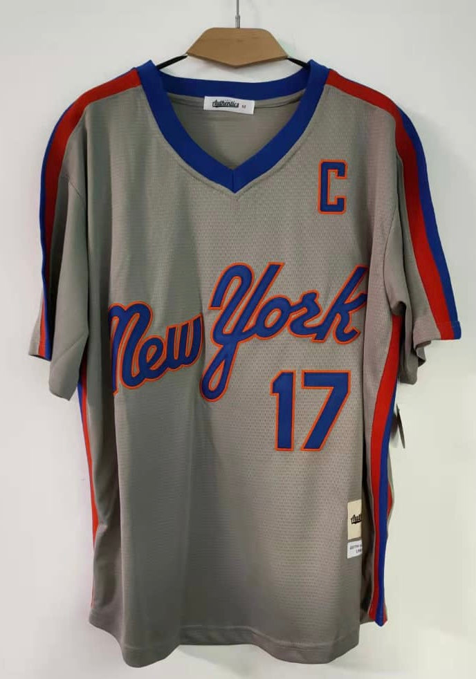 Youth New York Mets #17 Keith Hernandez Authentic Grey Road Cool Base  Baseball Jersey