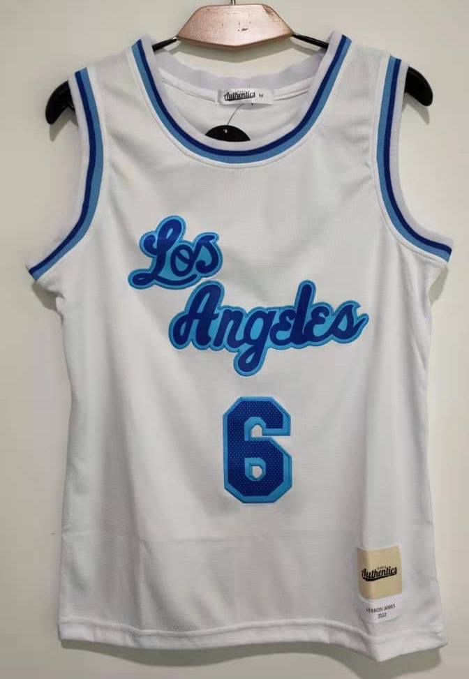 Lebron James #6 YOUTH Los Angeles Lakers jersey white – Classic