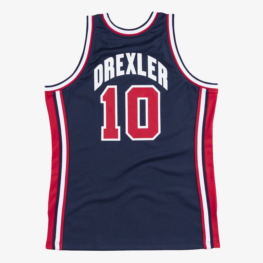 Clyde Drexler USA Olympic Basketball Jersey Mitchell & Ness blue