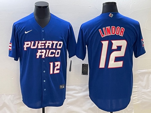 Francisco Lindor Puerto Rico Jersey Nike blue