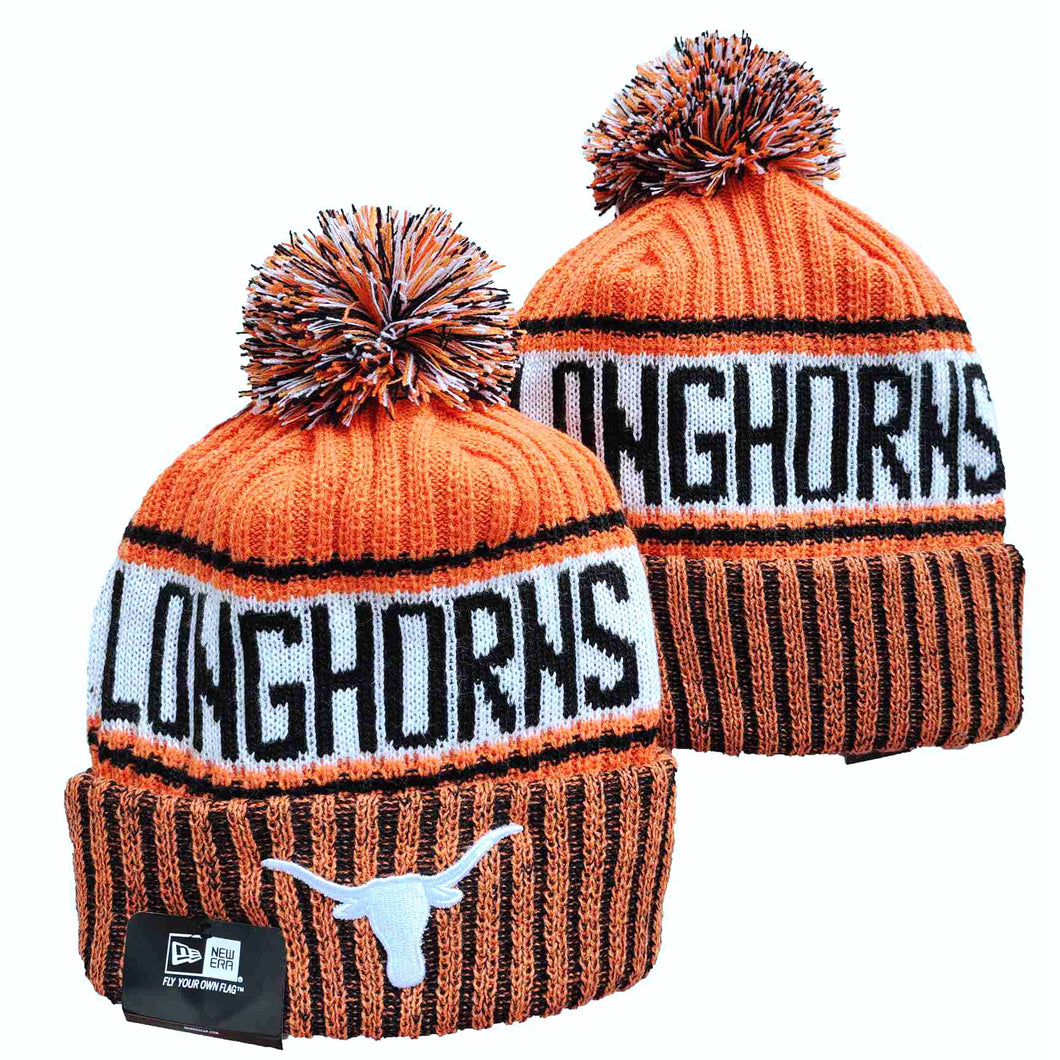 Texas Longhorns NCAA New Era winter Hat with Pom Pom