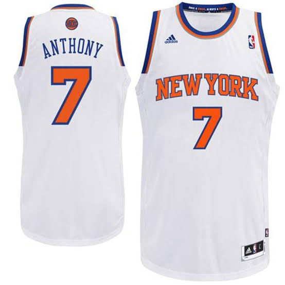 Carmelo Anthony New York Knicks Official NBA Jersey Adidas white