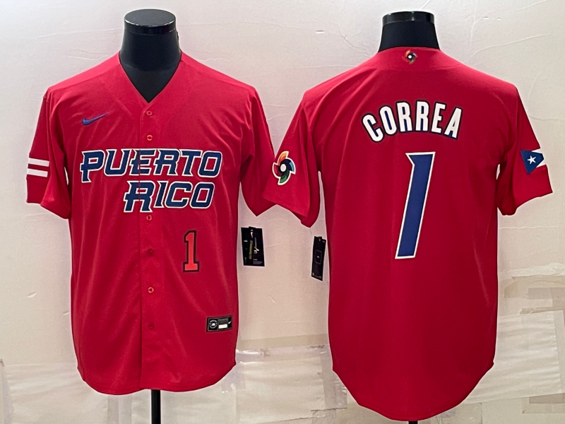 Carlos Correa Puerto Rico jersey Nike Red