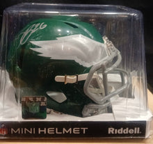 Saquon Barkley Autographed Philadelphia Eagles Kelly Green Mini Helmet with COA Photo signing
