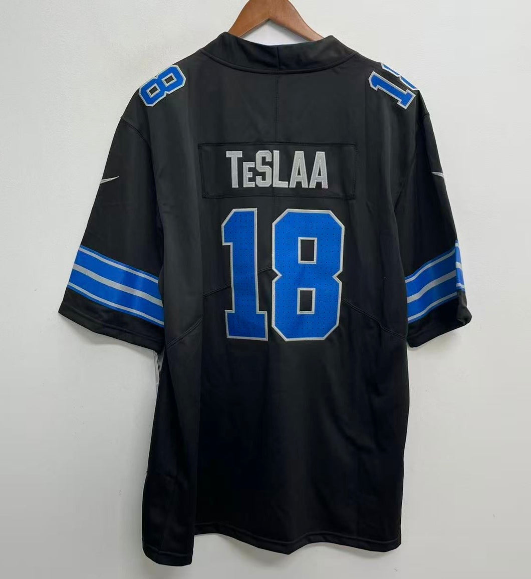 Isaac TeSlaa Detroit Lions Official NFL Nike Jersey Black