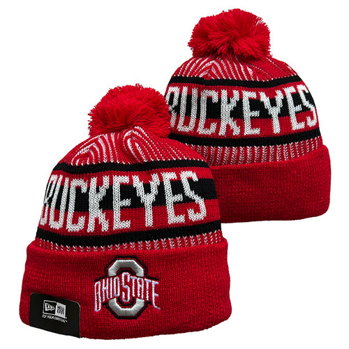 Ohio State Buckeyes NCAA New Era winter Hat with Pom Pom