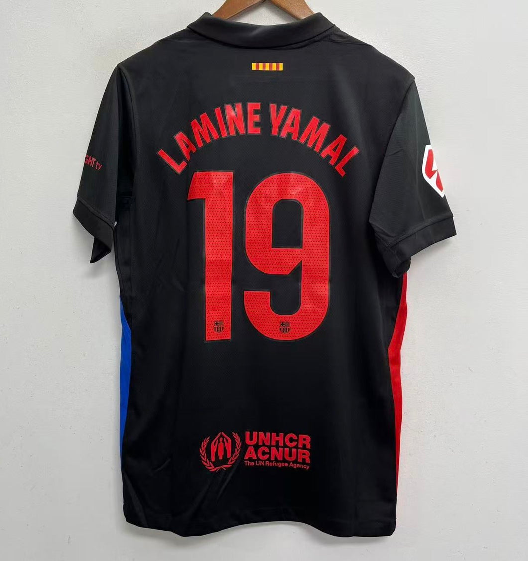 Lamine Yamal #19 Nike Barcelona Soccer Futbol Jersey black