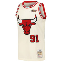Dennis Rodman Chicago Bulls Official NBA Jersey Mitchell & Ness cream color