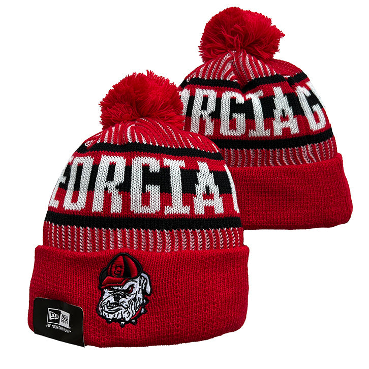 Georgia Bulldogs NCAA New Era winter Hat with Pom Pom