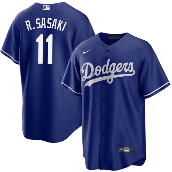 Roki Sasaki Los Angeles Dodgers Official MLB Nike Jersey blue