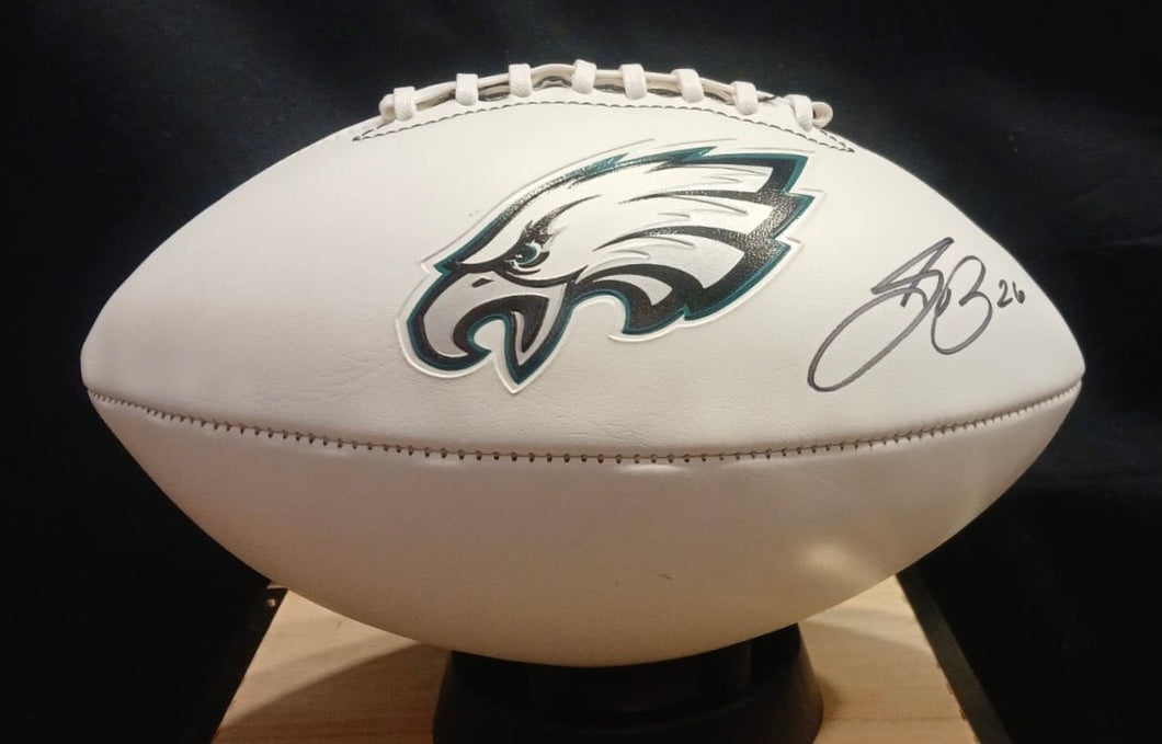 Saquon Barkley Autographed Philadelphia Eagles Logo Football with COA