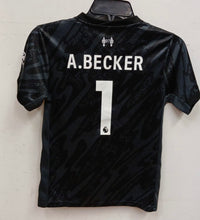 NIKE LIVERPOOL ALLISON BECKER GOALKEEPER JERSEY (ANTHRACITE/BLACK) Soccer Futbol Jersey YOUTH sizes (white letters)