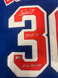 Henrik Lundqvist New York Rangers autographed jersey COA Photo Signing