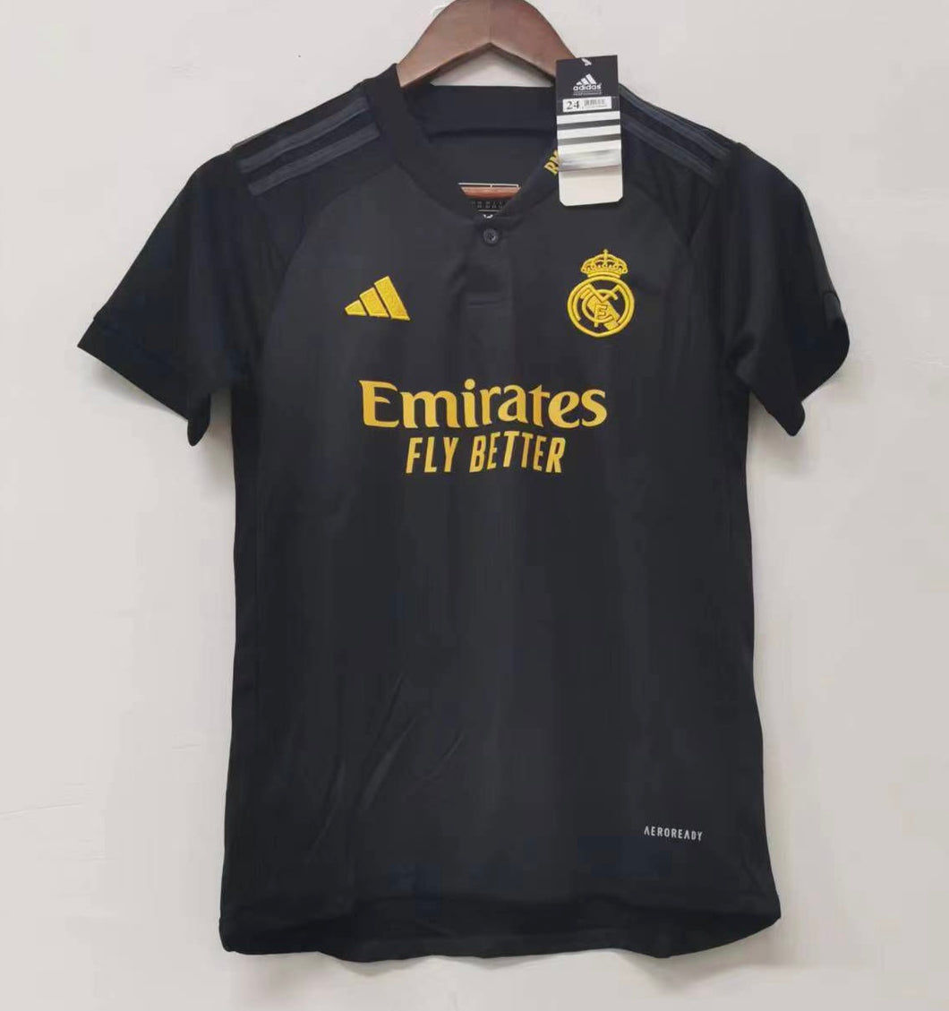 Real Madrid 2024 Black Adidas no name Soccer Futbol Jersey YOUTH sizes