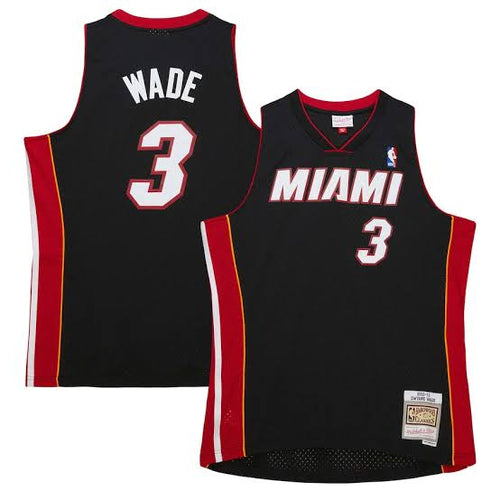 Dwyane Wade Miami Heat Official NBA Mitchell & Ness Jersey black