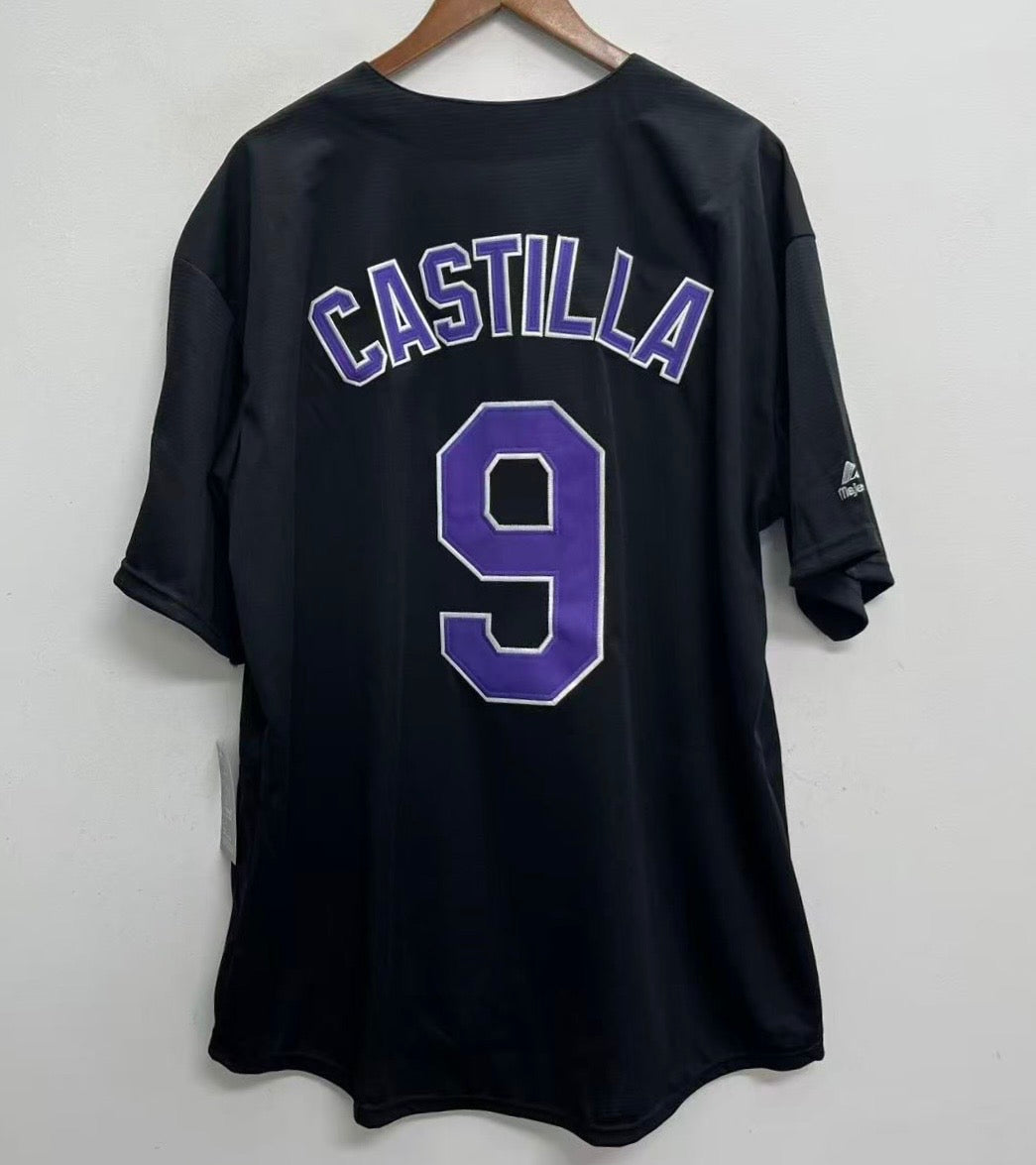 Vinny Castilla Colorado Rockies Official MLB Majestic Jersey Black