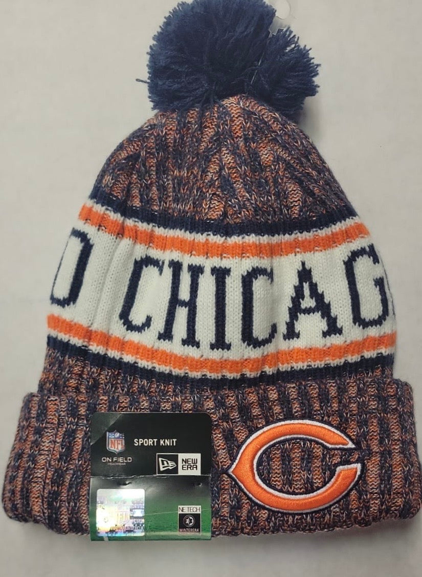 Chicago Bears NFL New Era winter Hat  with Pom Pom