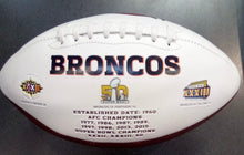 Denver Broncos Full Size logo Autograph Signature Football