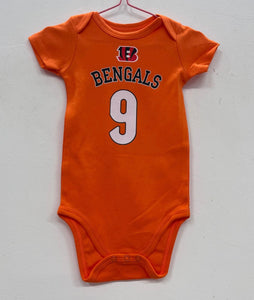 Cincinnati Bengals Joe Burrow baby onesie creeper snap suit b/t