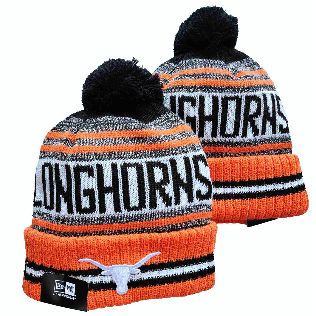 Texas Longhorns NCAA New Era winter Hat with Pom Pom