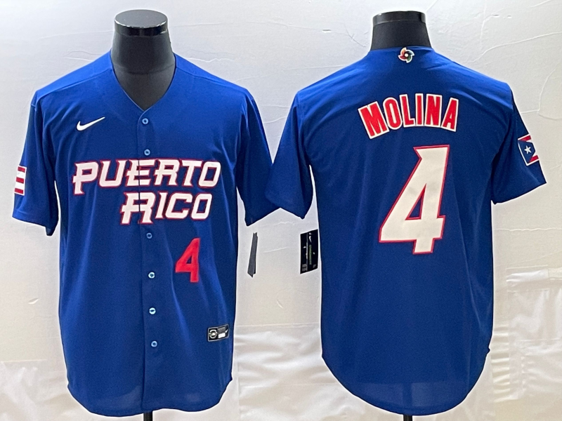 Yadier Molina Puerto Rico jersey Nike blue