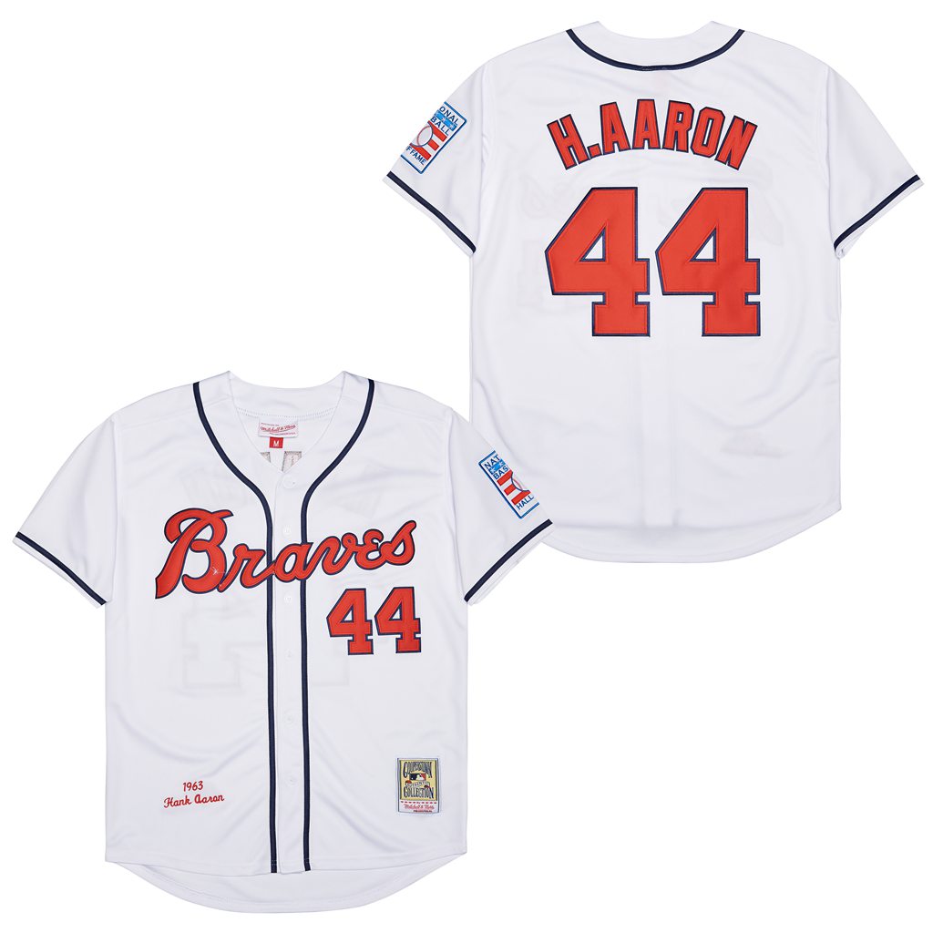 MILWAUKEE/ATLANTA purchases Braves 1963 Hank Aaron CREAM Throwback Jersey Size XXL NWT