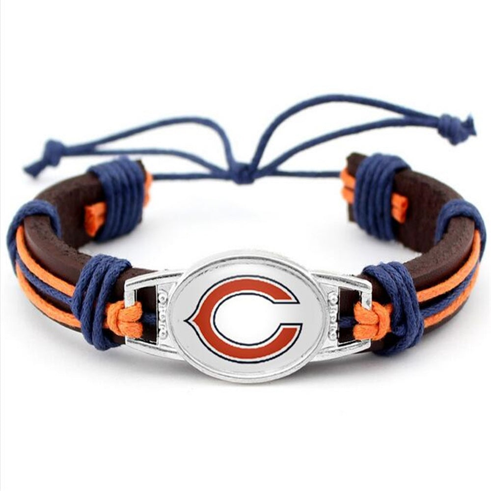 Chicago Bears NFL leather bracelet