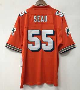 モ*ト様 マイアミ・ドルフィンズ SEAU 55 ユニフォーム Junior Seau Miami Dolphins Official NFL Mitchell & Ness Jersey