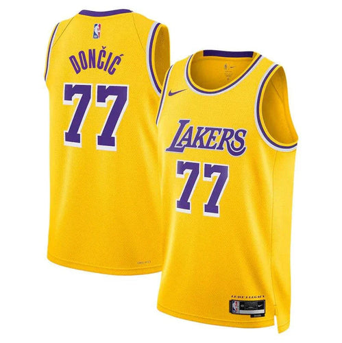 Luca Doncic Los Angeles Lakers Official NBA Nike Jersey yellow