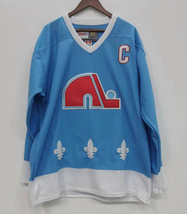 Joe Sakic Quebec Nordiques Jersey light blue