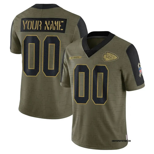 Kansas City Chiefs Any Name & Number customized YOUTH KIDS Official NFL Salute to Service Jersey