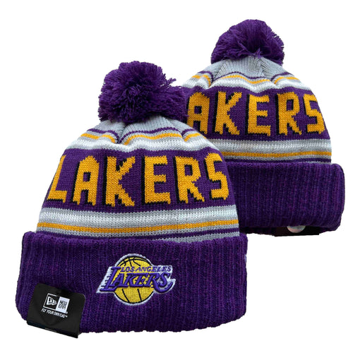 Los Angeles Lakers NBA New Era winter Hat with Pom Pom