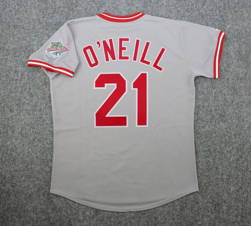 Paul O’Neill 1990 Cincinnati Reds Official MLB Majestic Jersey gray