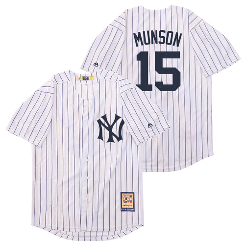 Thurman Munson New York Yankees Jersey pinstripes Majestic