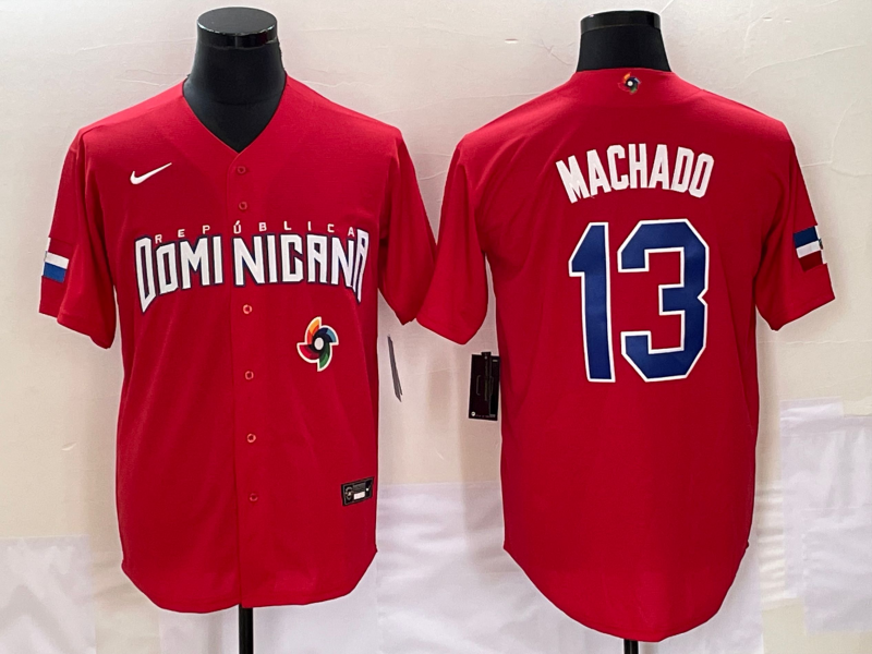 Manny Machado Dominican Republic jersey Nike Red