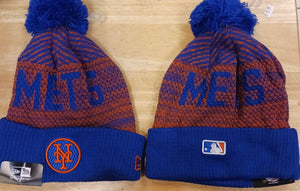New York Mets MLB New Era winter knit Hat with Pom Pom